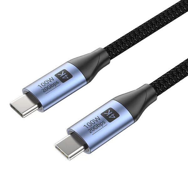 100W Aluminum USB-C Cable - PD Fast Charging, 20Gbps, 4K - For Mobile/PC/Hard Drive