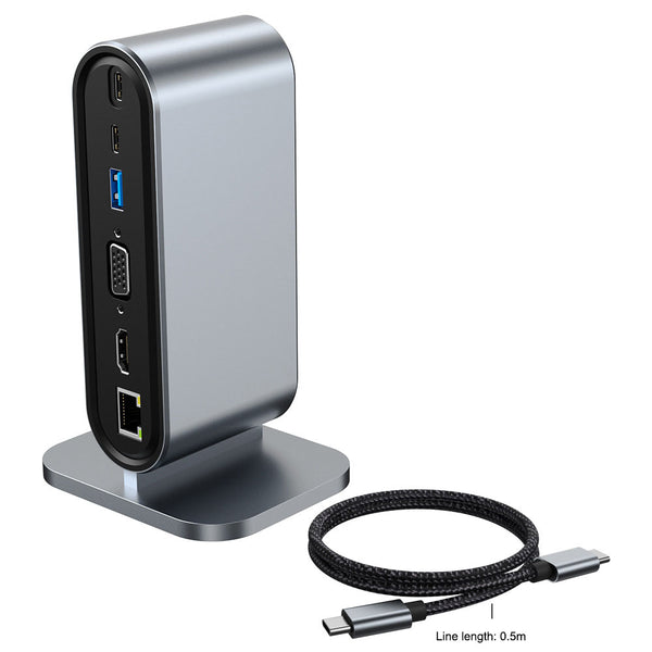 12-in-1 USB-C Vertical Docking Station - Compatible with MacBook, Huawei, PC - 5Gbps, Ultra-Versatile