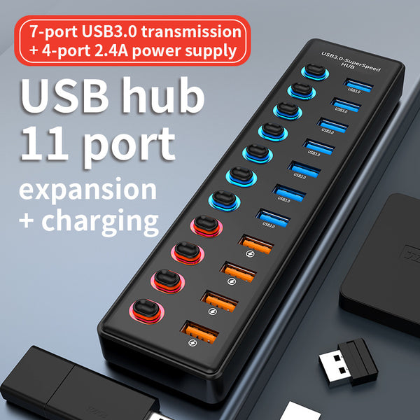 11-in-1 USB-C Docking Station - 3.1 Gen2 Hub for Laptop - 11 Ports Including 4K HDMI, USB 3.0, Gigabit Ethernet
