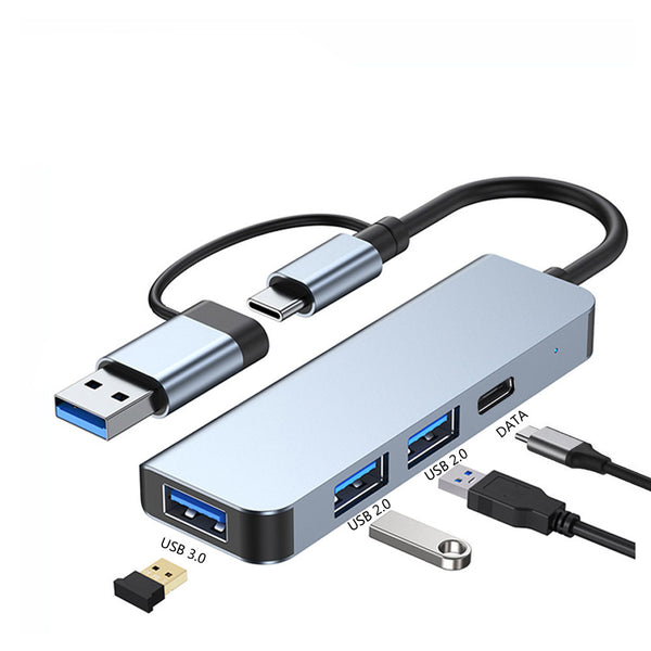 4-in-1 USB-C Docking Station - USB 3.0 Hub for MacBook &amp; Laptop - Compact &amp; No External Power Supply 