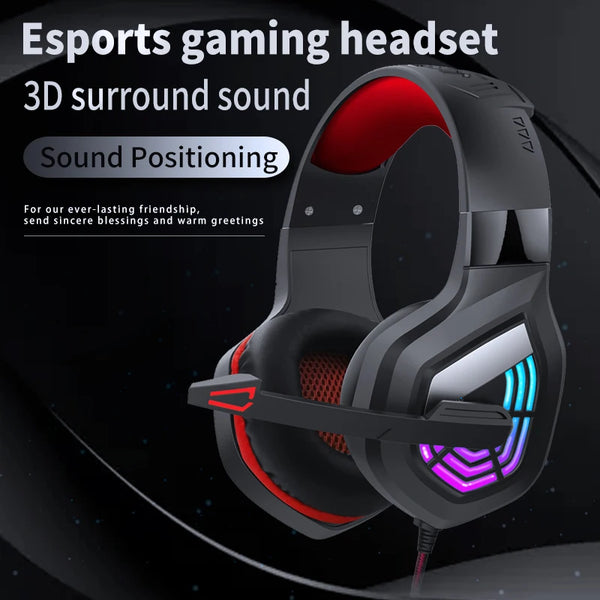 Yadeltech G7 Wired Gaming Headset - Noise Cancelling Microphone, 7.1 Surround Sound, RGB LED - Compatible with PC/PS4/Xbox - Red/Blue/Green 