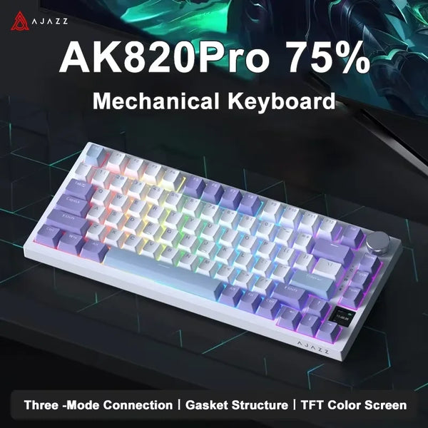 Yadeltech AK820/AK820Pro Mechanical Gaming Keyboard - 75% Layout, RGB 16.8M Colors, Hot-Swap - For PC/Mac 