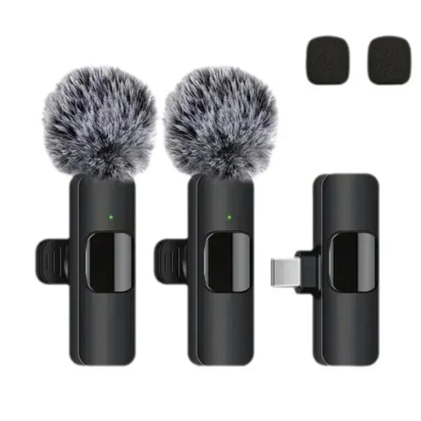 2.4G Wireless Lavalier Microphone - Mini Microphone with USB-C/Lightning Receiver - For iPhone/Android/PC - Streaming &amp; Recording 