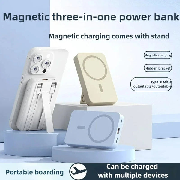 Yadeltech 20000mAh Magnetic Power Bank - 22.5W USB-C/Wireless Fast Charging - Compatible with iPhone 14/15 &amp; Samsung/Xiaomi 